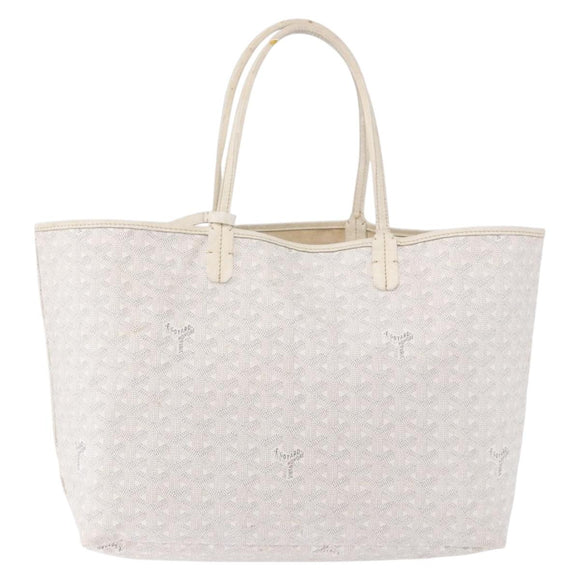 GOYARD Herringbone Saint Louis PM Tote Bag PVC White Auth ka5207