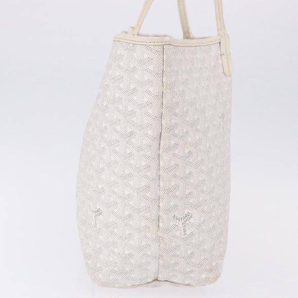 GOYARD Herringbone Saint Louis PM Tote Bag PVC White Auth ka5207