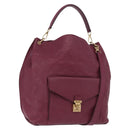 LOUIS VUITTON Monogram Empreinte Metis Shoulder Bag Wine Red M40813 Auth ka5209V-1