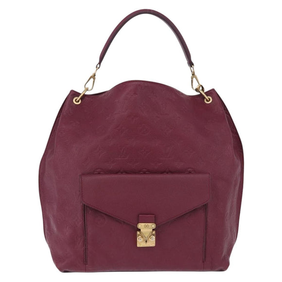 LOUIS VUITTON Monogram Empreinte Metis Shoulder Bag Wine Red M40813 Auth ka5209V