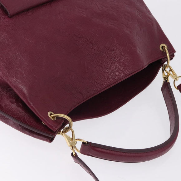 LOUIS VUITTON Monogram Empreinte Metis Shoulder Bag Wine Red M40813 Auth ka5209V
