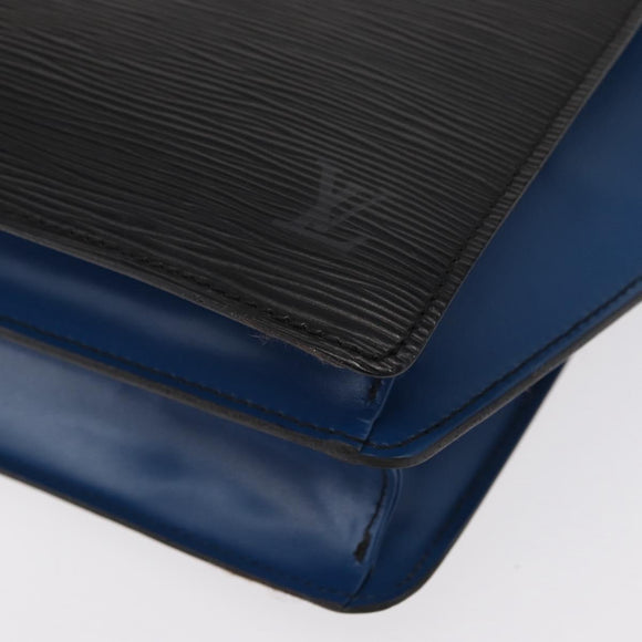 LOUIS VUITTON Epi Bicolor Varenne Hand Bag Black Blue M52385 LV Auth ka521