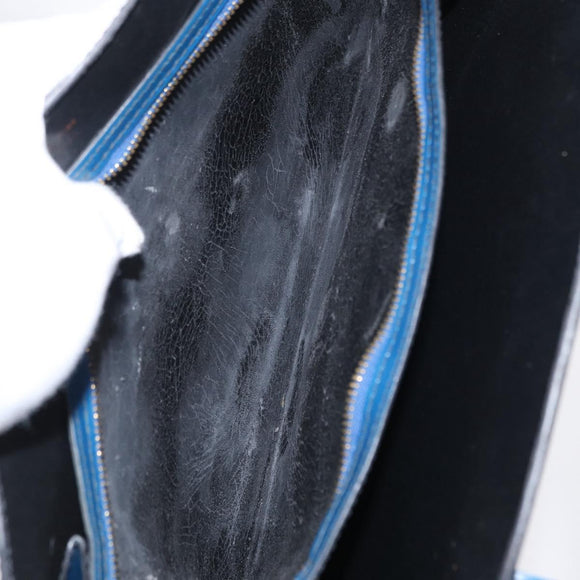 LOUIS VUITTON Epi Bicolor Varenne Hand Bag Black Blue M52385 LV Auth ka521