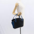 LOUIS VUITTON Epi Bicolor Varenne Hand Bag Black Blue M52385 LV Auth ka521-25