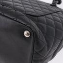 CHANEL Matelasse Cambon Line COCO Mark Tote Bag Leather Black CC Auth ka5210V-13