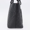 CHANEL Matelasse Cambon Line COCO Mark Tote Bag Leather Black CC Auth ka5210V-4