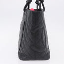 CHANEL Matelasse Cambon Line COCO Mark Tote Bag Leather Black CC Auth ka5210V-5