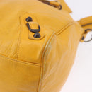 BALENCIAGA Classic Vero Hand Bag Leather 2way Yellow 235216 Auth ka5212A-14
