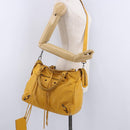 BALENCIAGA Classic Vero Hand Bag Leather 2way Yellow 235216 Auth ka5212A-30