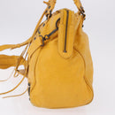 BALENCIAGA Classic Vero Hand Bag Leather 2way Yellow 235216 Auth ka5212A-4