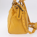 BALENCIAGA Classic Vero Hand Bag Leather 2way Yellow 235216 Auth ka5212A-5
