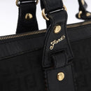 FENDI Zucchino Canvas Tote Bag Black Gold Auth ka5213-15