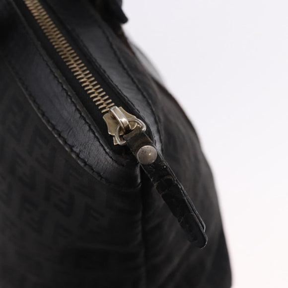 FENDI Zucchino Canvas Tote Bag Black Gold Auth ka5213
