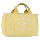 PRADA Kanapa PM Hand Bag Canvas Yellow Gold Auth ka5214-1