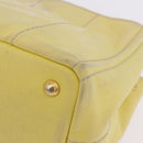 PRADA Kanapa PM Hand Bag Canvas Yellow Gold Auth ka5214-14