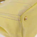 PRADA Kanapa PM Hand Bag Canvas Yellow Gold Auth ka5214-15