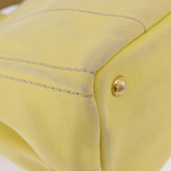 PRADA Kanapa PM Hand Bag Canvas Yellow Gold Auth ka5214