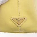 PRADA Kanapa PM Hand Bag Canvas Yellow Gold Auth ka5214-17