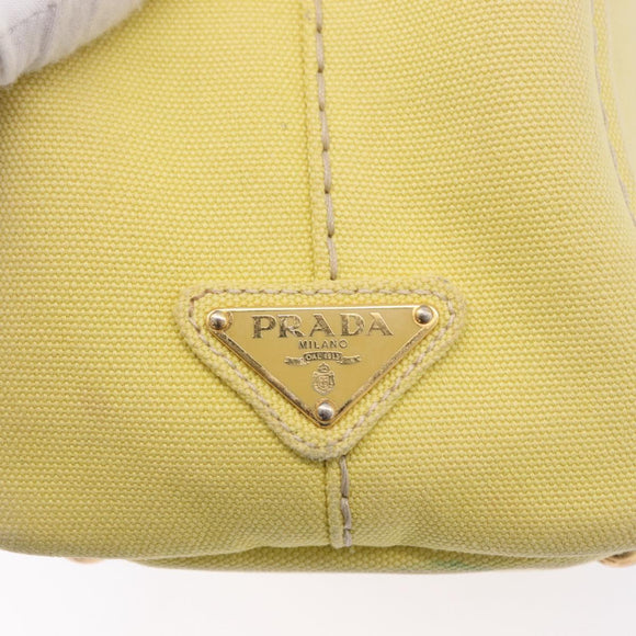 PRADA Kanapa PM Hand Bag Canvas Yellow Gold Auth ka5214
