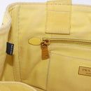 PRADA Kanapa PM Hand Bag Canvas Yellow Gold Auth ka5214-21