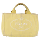 PRADA Kanapa PM Hand Bag Canvas Yellow Gold Auth ka5214-13