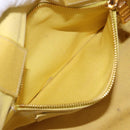 PRADA Kanapa PM Hand Bag Canvas Yellow Gold Auth ka5214-22