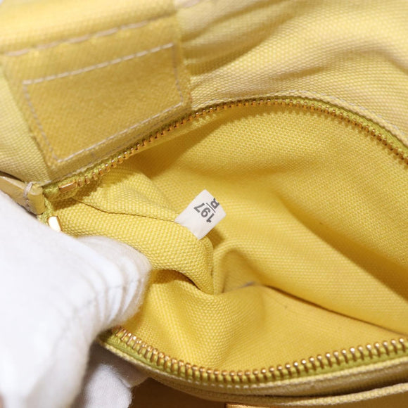 PRADA Kanapa PM Hand Bag Canvas Yellow Gold Auth ka5214