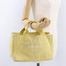 PRADA Kanapa PM Hand Bag Canvas Yellow Gold Auth ka5214-23