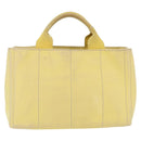 PRADA Kanapa PM Hand Bag Canvas Yellow Gold Auth ka5214-2