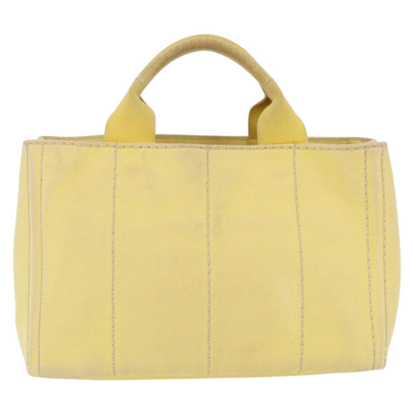 PRADA Kanapa PM Hand Bag Canvas Yellow Gold Auth ka5214