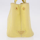 PRADA Kanapa PM Hand Bag Canvas Yellow Gold Auth ka5214-4