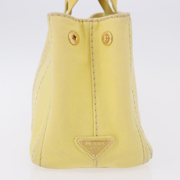 PRADA Kanapa PM Hand Bag Canvas Yellow Gold Auth ka5214