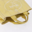 PRADA Kanapa PM Hand Bag Canvas Yellow Gold Auth ka5214-6
