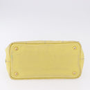 PRADA Kanapa PM Hand Bag Canvas Yellow Gold Auth ka5214-5