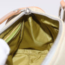 Christian Dior Hand Bag Canvas Beige Silver Auth ka5216A-19