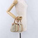 Christian Dior Hand Bag Canvas Beige Silver Auth ka5216A-23