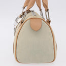 Christian Dior Hand Bag Canvas Beige Silver Auth ka5216A-3