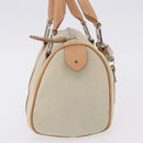 Christian Dior Hand Bag Canvas Beige Silver Auth ka5216A-4