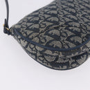 Christian Dior Trotter Canvas Saddle Pouch Navy Gold Auth ka5217-10