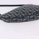 Christian Dior Trotter Canvas Saddle Pouch Navy Gold Auth ka5217-12