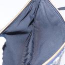 Christian Dior Trotter Canvas Saddle Pouch Navy Gold Auth ka5217-17