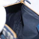 Christian Dior Trotter Canvas Saddle Pouch Navy Gold Auth ka5217-18