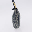 Christian Dior Trotter Canvas Saddle Pouch Navy Gold Auth ka5217-4