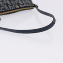Christian Dior Trotter Canvas Saddle Pouch Navy Gold Auth ka5217-7
