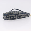 Christian Dior Trotter Canvas Saddle Pouch Navy Gold Auth ka5217-9