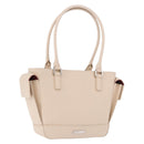 BURBERRY Hand Bag Leather Beige Silver Auth ka5220A-1