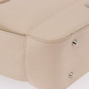 BURBERRY Hand Bag Leather Beige Silver Auth ka5220A-9