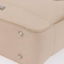 BURBERRY Hand Bag Leather Beige Silver Auth ka5220A-14