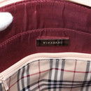 BURBERRY Hand Bag Leather Beige Silver Auth ka5220A-11