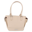 BURBERRY Hand Bag Leather Beige Silver Auth ka5220A-13